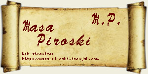 Maša Piroški vizit kartica